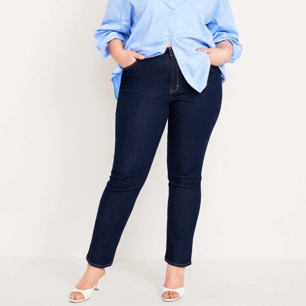 Old Navy Women's Dark Blue Straight Leg Jeans